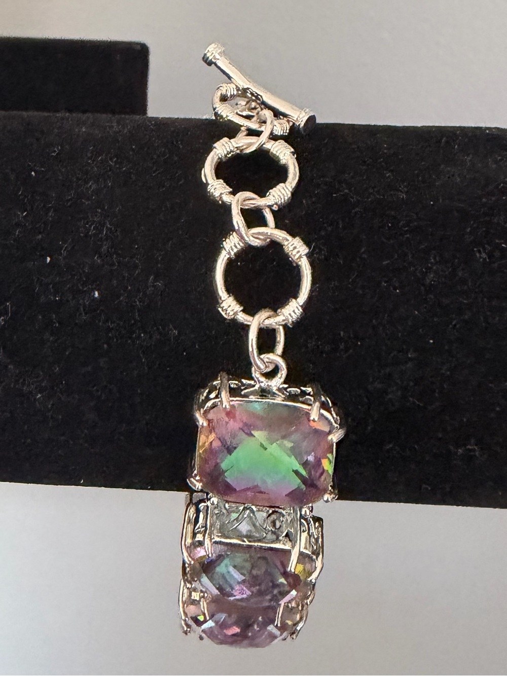 925 STERLING SILVER MYSTIC TOPAZ BRACELET - Picture 3 of 13